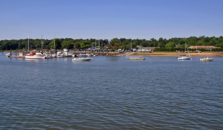 Boats anchored in the bay at Greenwich