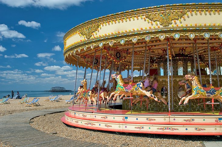 Merry-go-round near the Brighton seafront