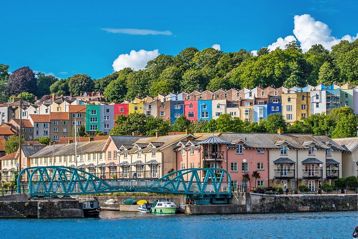 Colorful homes in the Harbourside area of Bristol