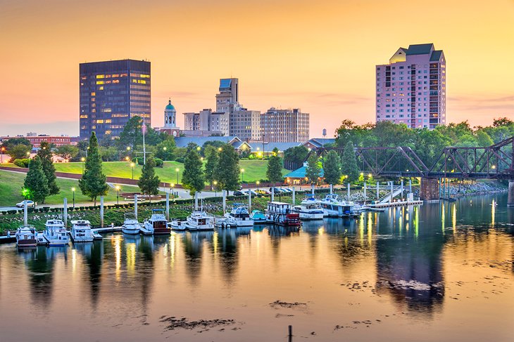 Dusk river view in Augusta