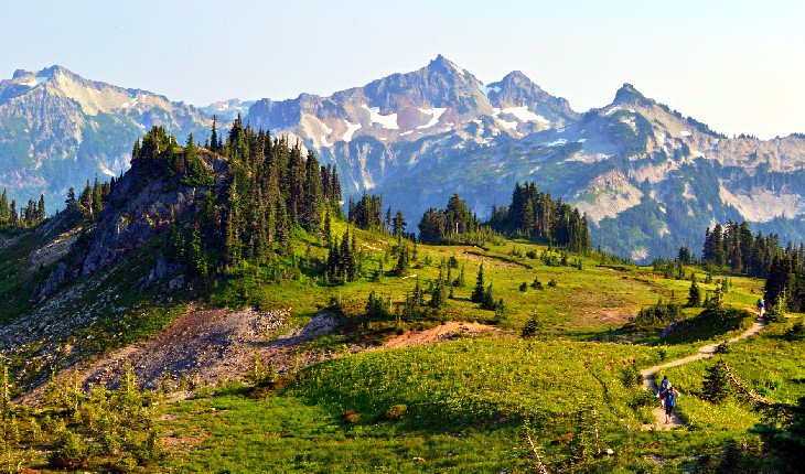 Hikers on the Skyline Trail