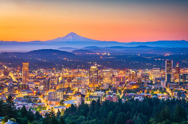 Sunset over Portland