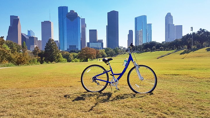 Biking at Buffalo Bayou Park