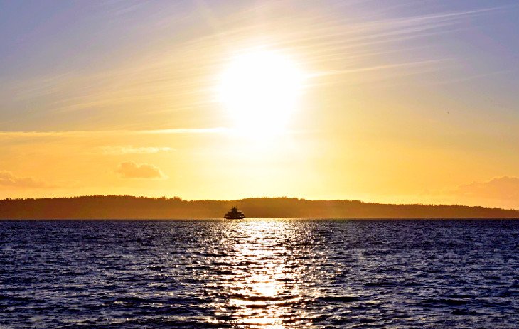 Anderson Island in the distance at sunset