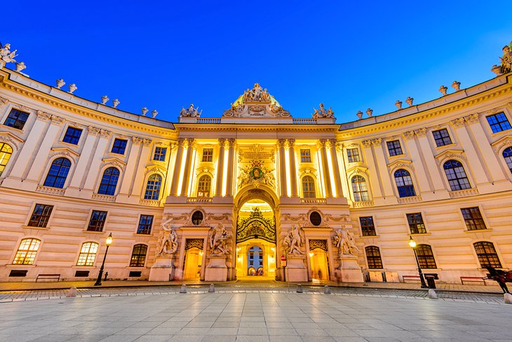 The Hofburg Palace at dusk
