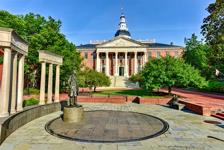 Thurgood Marshall Monument in front of the Maryland State House