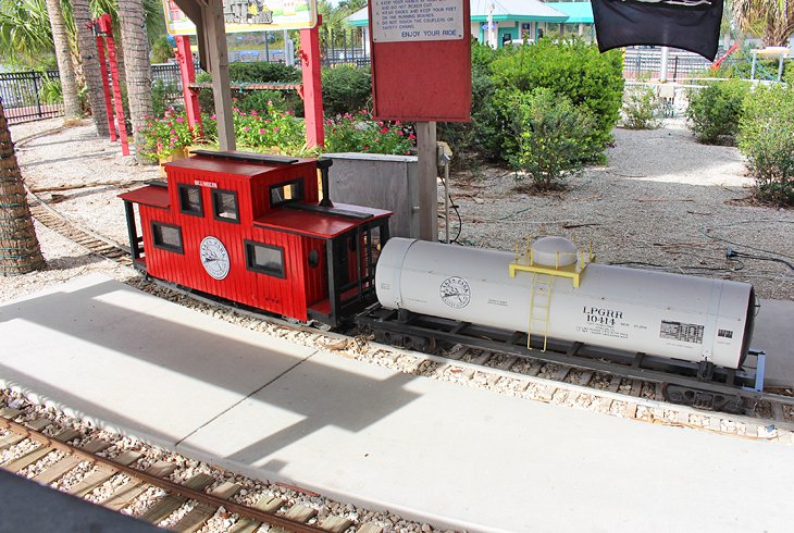 Miniature train caboose at Lakes Regional Park