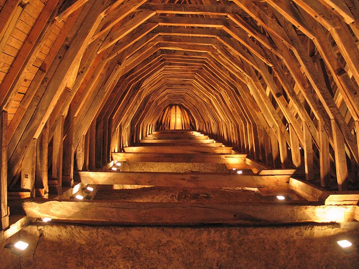 Wooden interior of the Eglise Saint-Girons