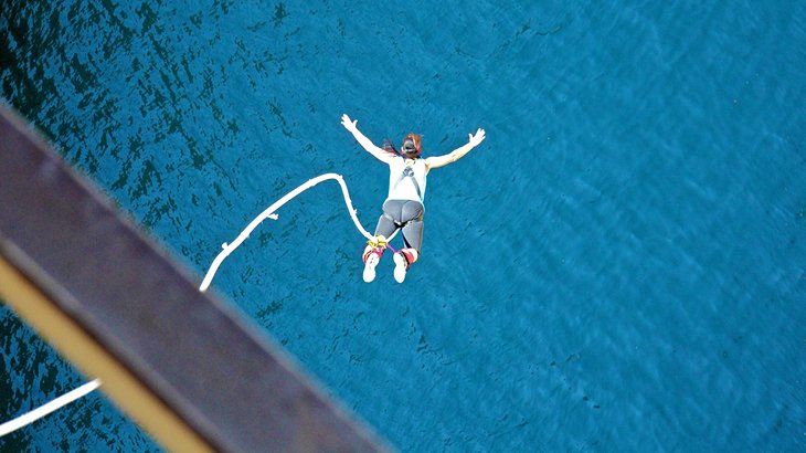 Bungee jumping over the Corinth Canal
