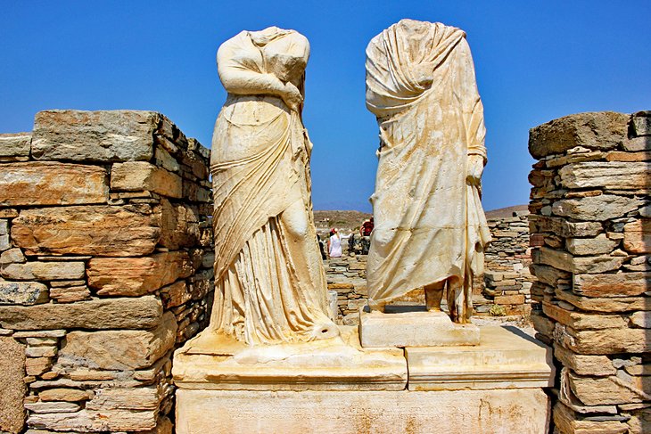 Headless statues of Cleopatra and her husband, Dioscorides