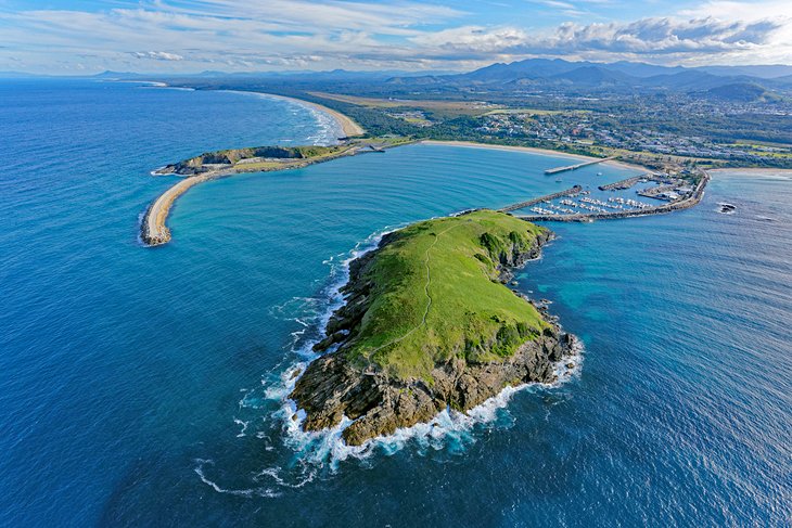 Aerial view of Muttonbird Island
