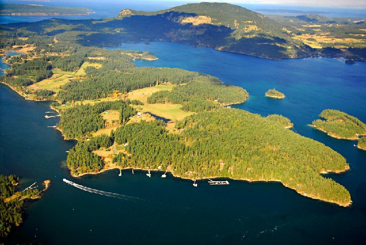Aerial image of Orcas Island