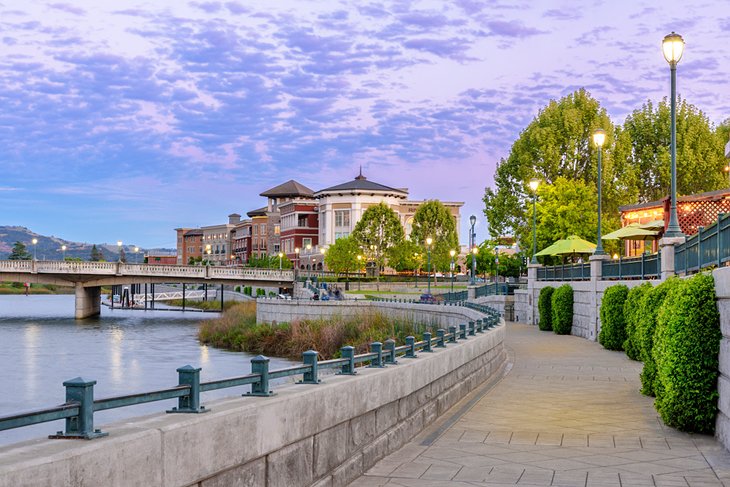 Napa Riverwalk at dusk