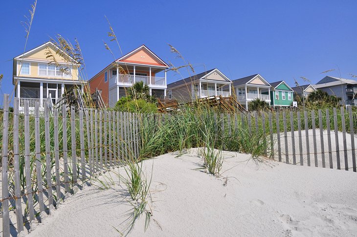 Colorful beach houses on Family Beach, Surfside