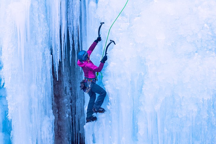 Ice climbing in Ouray, Colorado