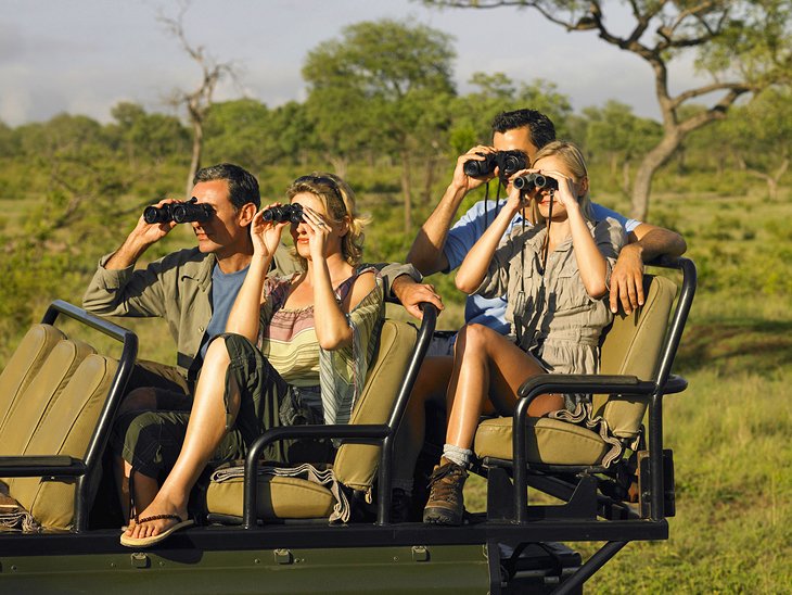 Couples on a game drive in Sabi Sands Game Reserve