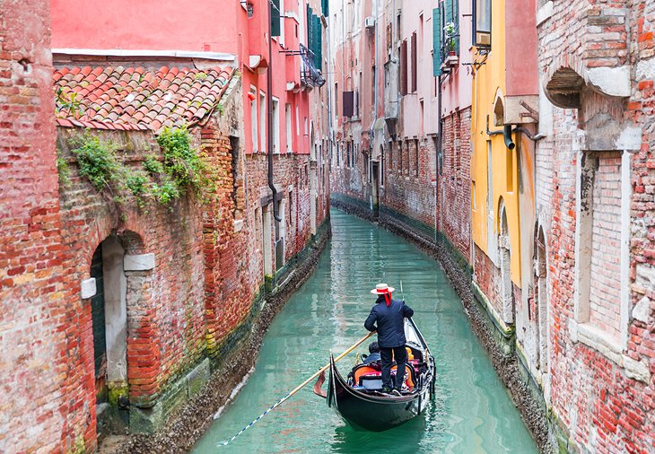 Gondola ride on a canal in Venice