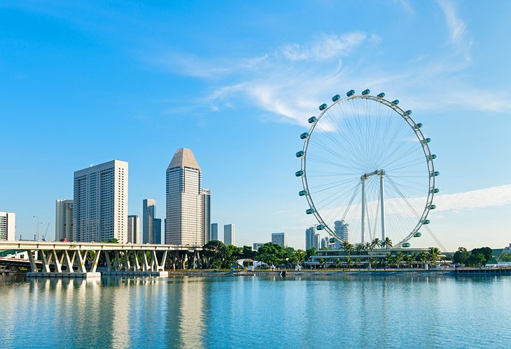 The Singapore Flyer Ferris wheel and skyline