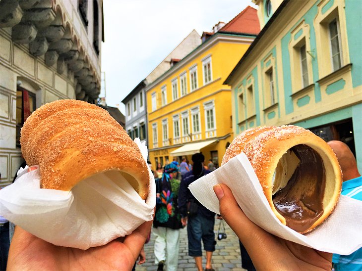 Traditional Czech pastries in Cesky Krumlov