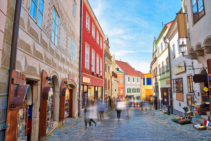 Colorful shops in Cesky Krumlov