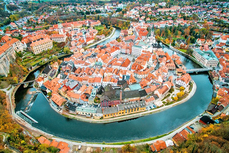 Aerial view of Cesky Krumlov