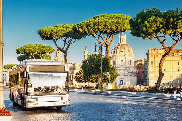A tour bus in Rome