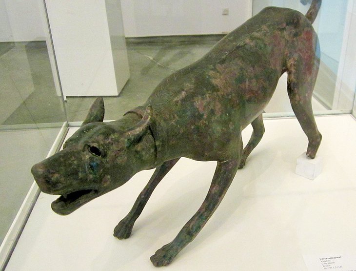Bronze eines Hundes im Archäologischen Museum von Rabat