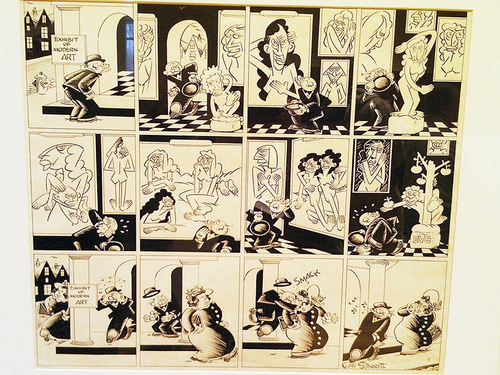 Original cartoon exhibit at the Billy Ireland Cartoon Library & Museum