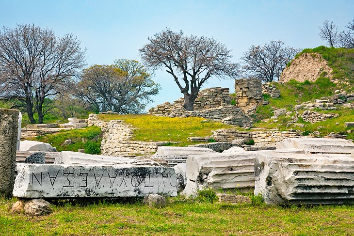 Columns and ruins in Troy