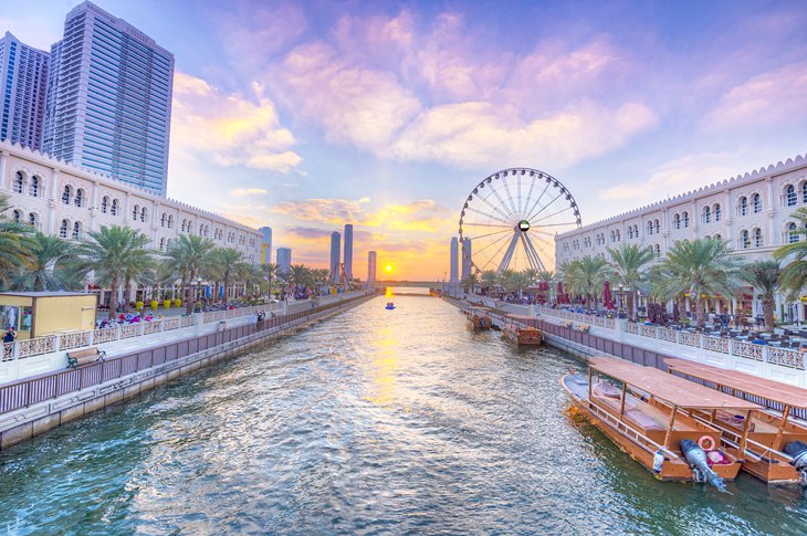 View towards the Eye of the Emirates Ferris wheel