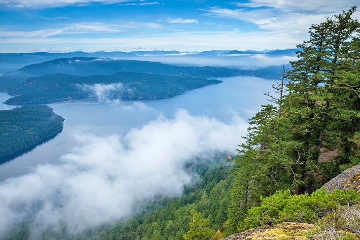 View of the Gulf Islands from Mount Maxwell Provincial Park