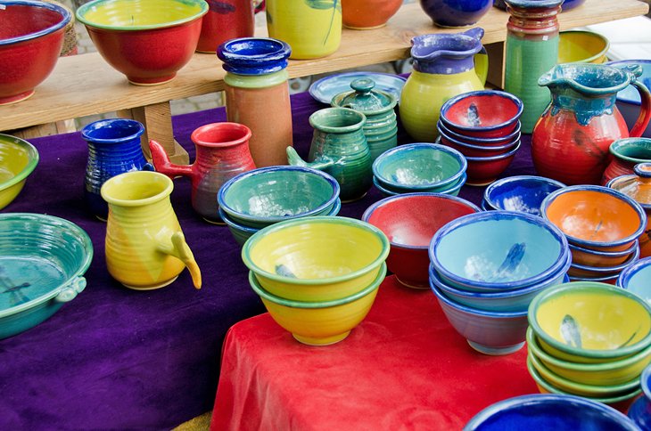 Colorful pottery for sale
