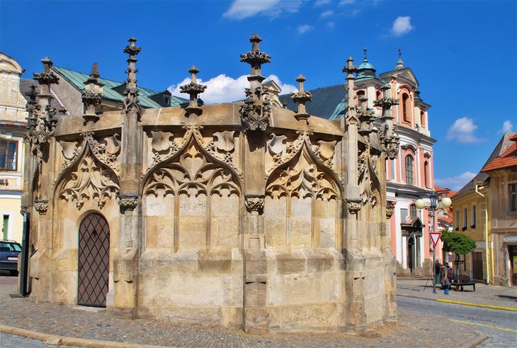 Gothic fountain in Rejsek Square