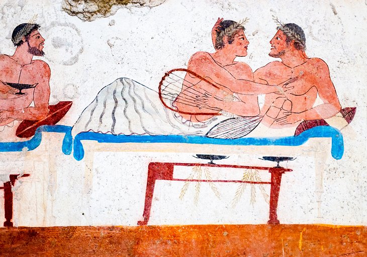 Fresco in a Paestum tomb