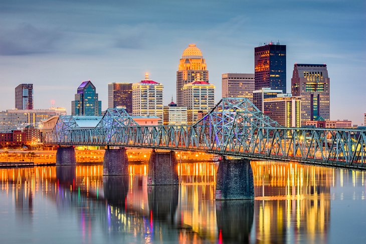 Louisville skyline and Big Four Bridge