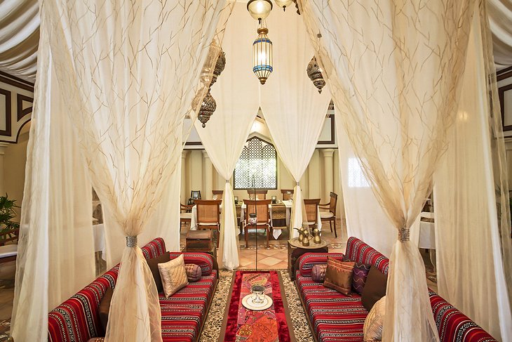 Opulent decor at Al Qasr restaurant
