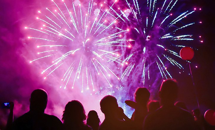 Disneyland stages a nightly fireworks show.