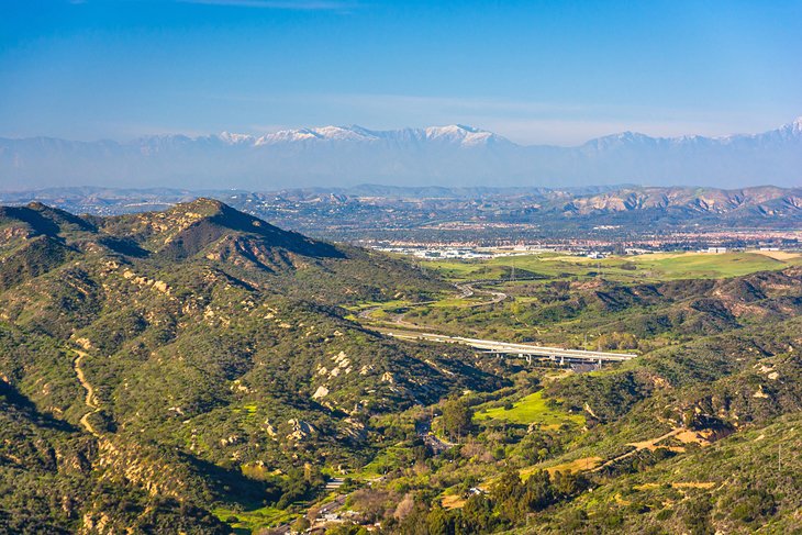 View of snowcapped mountains from the Top of the World