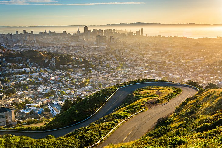 The view from Twin Peaks at sunrise