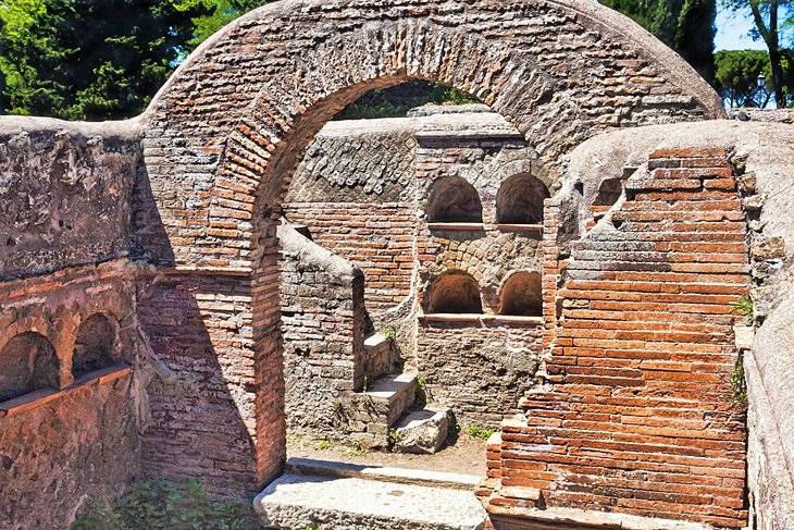Roman tomb ruins in Ostia
