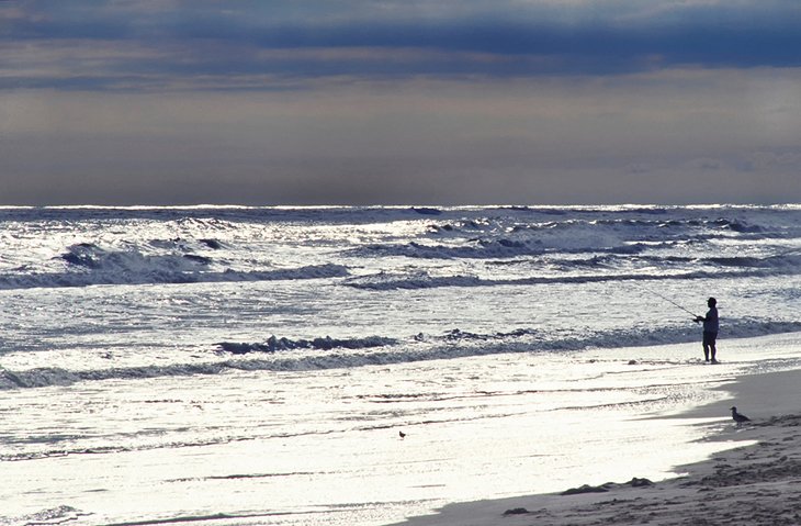 Fishing on the beach on Ocracoke Island