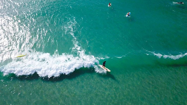 Surfing at Wrightsville Beach