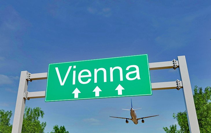 Arriving into Vienna by plane