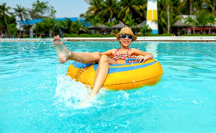 Floating in a Thai water park