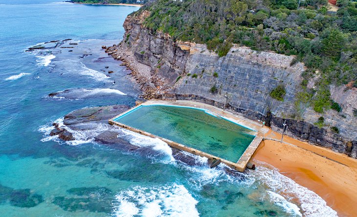 Saltwater swimming pool at the end of Bilgola Beach