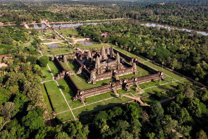 Aerial view of Angkor Wat Temple