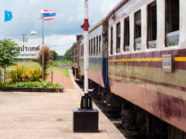 Train stopped at the Aranyaprathet train station