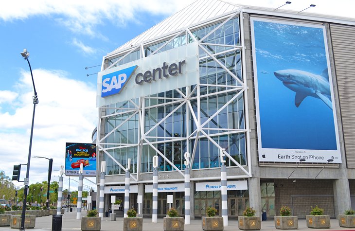 SAP Center, seen from Guadalupe River Park