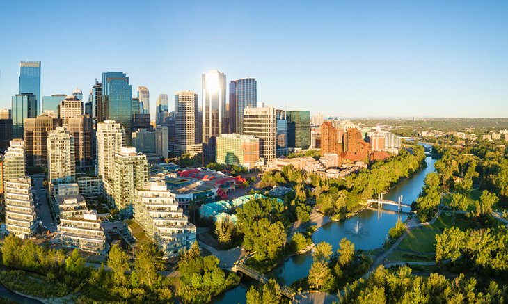 Aerial view of downtown Calgary