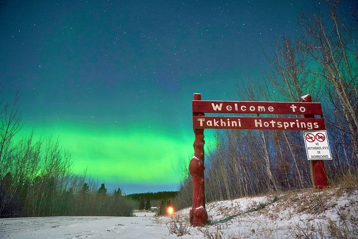 Takhini Hot Springs and the Northern Lights